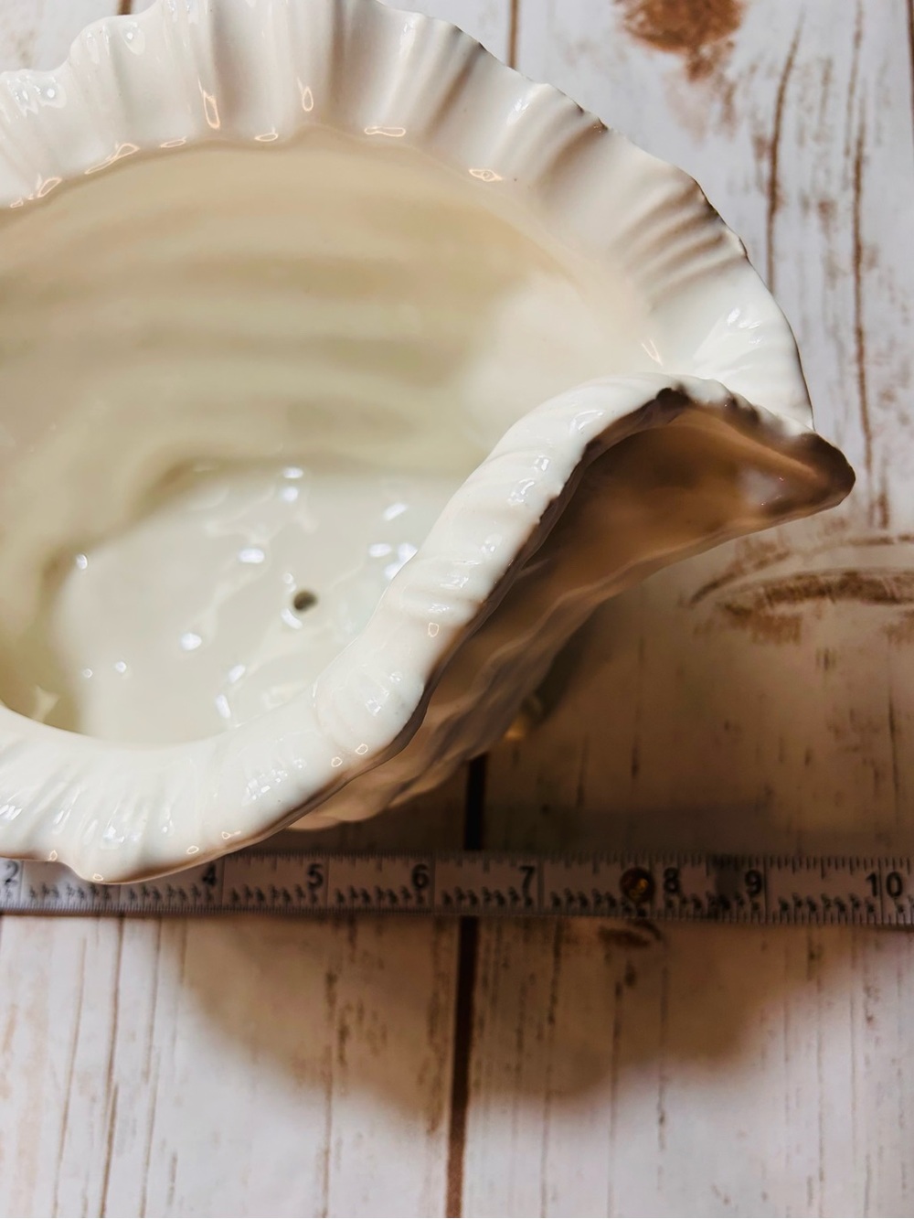 Vintage White Ceramic Conch Sea Shell Decorative Bowl Planter Decorative - Picture 6 of 9